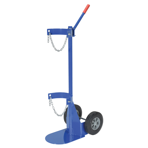 Gas Cylinder Cart, Rubber Wheels, 12" W x 15-1/2" L Base, 500 lbs. Nia-Chem Ltd.