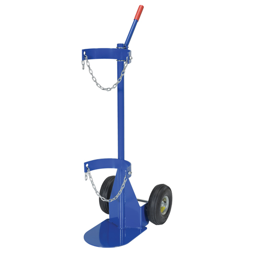 Gas Cylinder Cart, Pneumatic Wheels, 12" W x 15-1/2" L Base, 500 lbs. Nia-Chem Ltd.