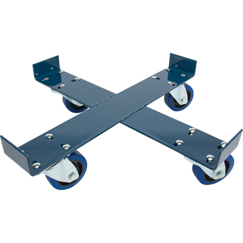Drum Dolly, Steel, 1400 lbs. Capacity, 24" Diameter, Blue Elastic Casters Nia-Chem Ltd.
