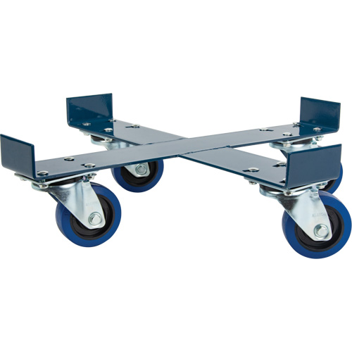 Drum Dolly, Steel, 1400 lbs. Capacity, 24" Diameter, Blue Elastic Casters Nia-Chem Ltd.