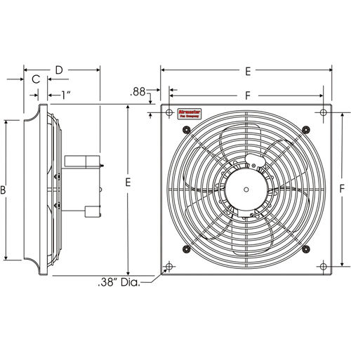 Ventilateurs muraux d'usage g&eacute;n&eacute;ral, Commercial, 2 vitesses, Diam&egrave;tre de 16" Nia-Chem Ltd.