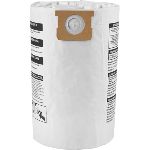 Sacs filtrants pour d&eacute;bris secs jetables de type G, 15 - 22 gal US Nia-Chem Ltd.