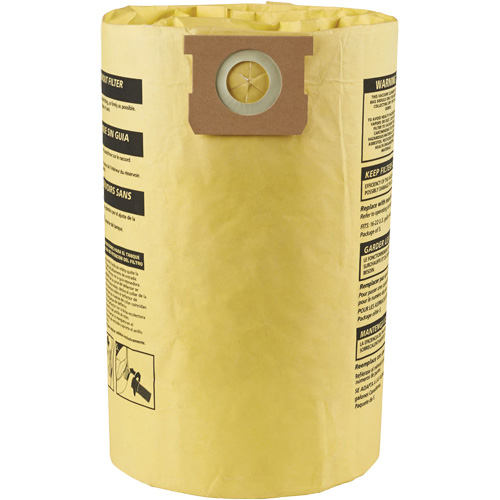 Sacs filtrants pour d&eacute;bris secs jetables &agrave; haute efficacit&eacute; de type J, 15 - 22 gal US Nia-Chem Ltd.