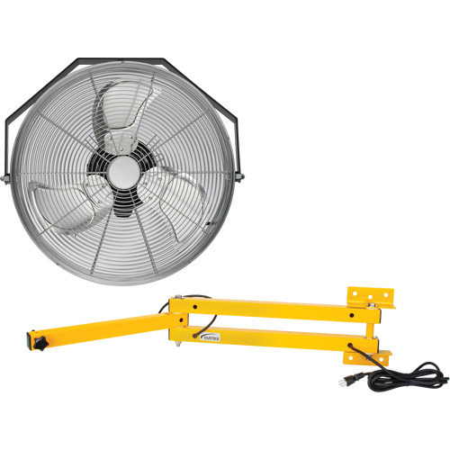 Industrial Workstation Fan Kit with Double Locking Arm, Industrial, 18" Dia., 3 Speeds Nia-Chem Ltd.
