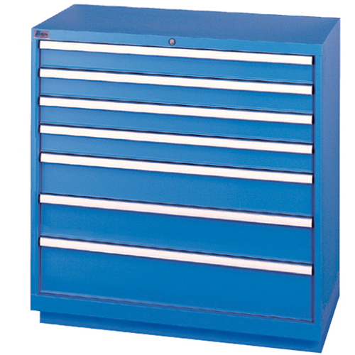 Drawer Cabinets, 7 Drawers, 40-1/4" W x 22-1/2" D x 41-3/4" H, Bright blue Nia-Chem Ltd.
