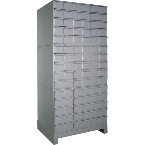 Armoires &agrave; tiroirs industriels avec base, 90 tiroirs, 34-1/8" la x 12-1/4" p x 69-1/8" h, Gris Nia-Chem Ltd.