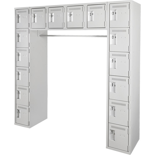 Assembled Archettes Clean Line Economy Lockers, 16 -tier, Bank of 3, 18" x 72" x 12", Steel Nia-Chem Ltd.