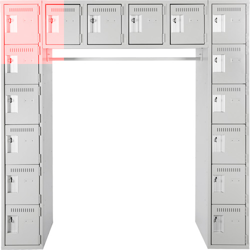 Assembled Archettes Clean Line Economy Lockers, 16 -tier, Bank of 3, 18" x 72" x 12", Steel Nia-Chem Ltd.