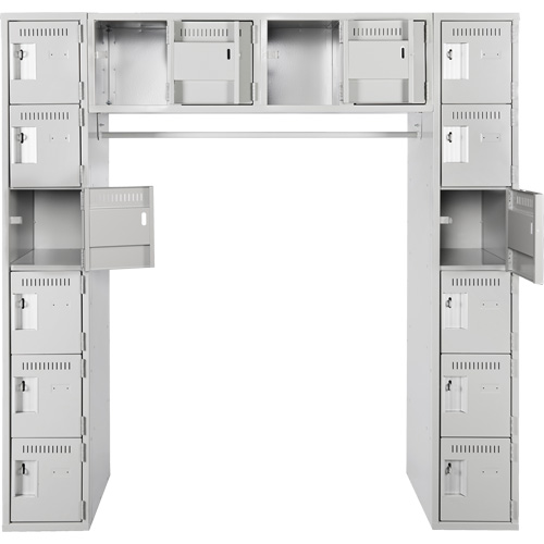 Assembled Archettes Clean Line Economy Lockers, 16 -tier, Bank of 3, 18" x 72" x 12", Steel Nia-Chem Ltd.