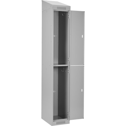 Casiers Clean Line, 2 niveaux, 12" x 18" x 78", Acier, Gris, Rivet (assembl&eacute;) Nia-Chem Ltd.