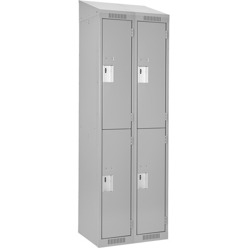 Clean Line Lockers, 2 -tier, Bank of 2, 24" x 18" x 78", Steel, Grey, Rivet (Assembled) Nia-Chem Ltd.