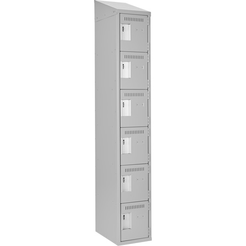 Clean Line Lockerette , 6 -tier, 12" x 18" x 78", Steel, Grey, Rivet (Assembled) Nia-Chem Ltd.