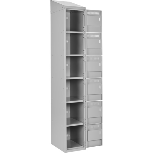 Clean Line Lockerette , 6 -tier, Bank of 4, 48" x 18" x 78", Steel, Grey, Rivet (Assembled) Nia-Chem Ltd.