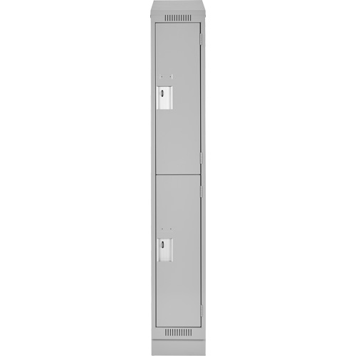 Casiers Clean Line, 2 niveaux, 12" x 18" x 82", Acier, Gris, Rivet (assembl&eacute;) Nia-Chem Ltd.