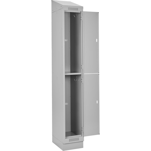 Clean Line Lockers, 2 -tier, Bank of 3, 36" x 18" x 82", Steel, Grey, Rivet (Assembled) Nia-Chem Ltd.