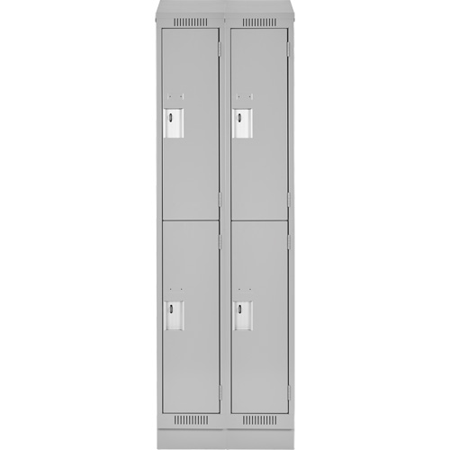 Clean Line Lockers, 2 -tier, Bank of 2, 24" x 18" x 82", Steel, Grey, Rivet (Assembled) Nia-Chem Ltd.