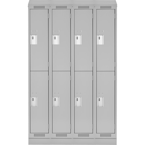 Clean Line Lockers, 2 -tier, Bank of 4, 48" x 18" x 82", Steel, Grey, Rivet (Assembled) Nia-Chem Ltd.