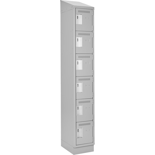 Clean Line Lockerette, 6 -tier, 12" x 18" x 82", Steel, Grey, Rivet (Assembled) Nia-Chem Ltd.