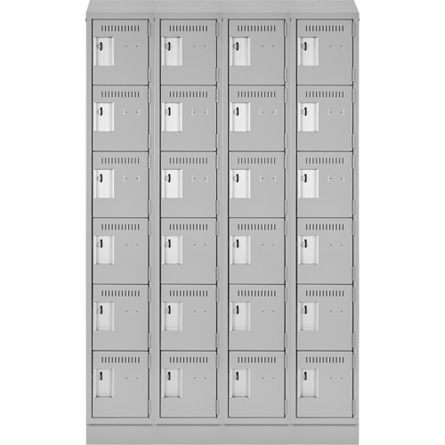 Clean Line Lockerette, 6 -tier, Bank of 4, 48" x 18" x 82", Steel, Grey, Rivet (Assembled) Nia-Chem Ltd.