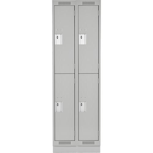 Clean Line Lockers, 2 -tier, Bank of 2, 24" x 18" x 76", Steel, Grey, Rivet (Assembled) Nia-Chem Ltd.