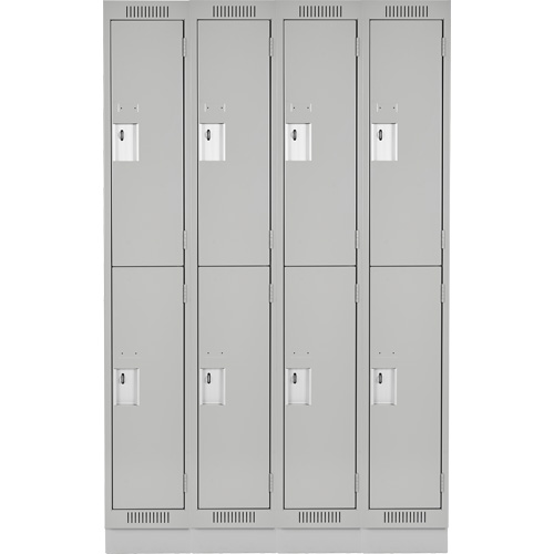 Clean Line Lockers, 2 -tier, Bank of 4, 48" x 18" x 76", Steel, Grey, Rivet (Assembled) Nia-Chem Ltd.