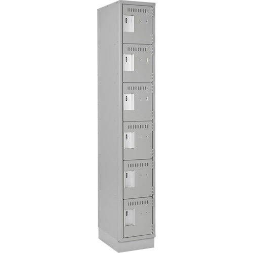 Clean Line Lockerette, 6 -tier, 12" x 18" x 76", Steel, Grey, Rivet (Assembled) Nia-Chem Ltd.