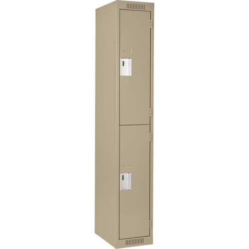 Clean Line Lockers, 2 -tier, 12" x 18" x 72", Steel, Beige, Rivet (Assembled) Nia-Chem Ltd.