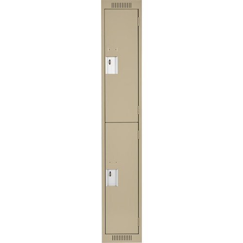 Clean Line Lockers, 2 -tier, 12" x 18" x 72", Steel, Beige, Rivet (Assembled) Nia-Chem Ltd.