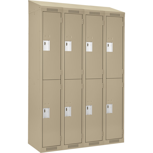 Clean Line Lockers, 2 -tier, Bank of 4, 48" x 18" x 78", Steel, Beige, Rivet (Assembled) Nia-Chem Ltd.