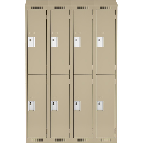 Clean Line Lockers, 2 -tier, Bank of 4, 48" x 18" x 78", Steel, Beige, Rivet (Assembled) Nia-Chem Ltd.