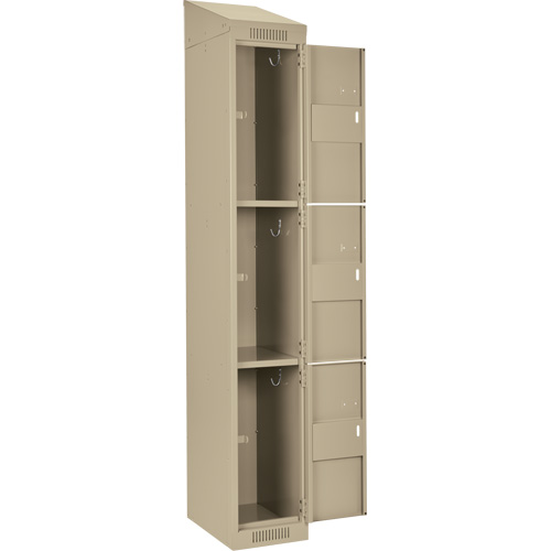 Clean Line Lockers, 3 -tier, Bank of 4, 48" x 18" x 78", Steel, Beige, Rivet (Assembled) Nia-Chem Ltd.