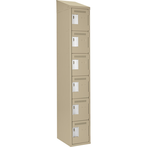 Clean Line Lockerette, 6 -tier, 12" x 18" x 78", Steel, Beige, Rivet (Assembled) Nia-Chem Ltd.