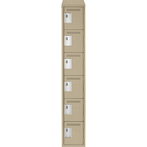 Clean Line Lockerette, 6 -tier, 12" x 18" x 78", Steel, Beige, Rivet (Assembled) Nia-Chem Ltd.