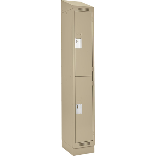 Clean Line Lockers, 2 -tier, 12" x 18" x 82", Steel, Beige, Rivet (Assembled) Nia-Chem Ltd.