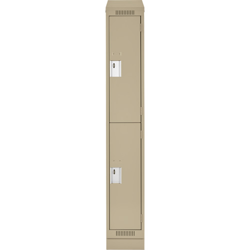 Clean Line Lockers, 2 -tier, 12" x 18" x 82", Steel, Beige, Rivet (Assembled) Nia-Chem Ltd.