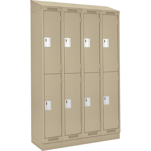 Clean Line Lockers, 2 -tier, Bank of 4, 48" x 18" x 82", Steel, Beige, Rivet (Assembled) Nia-Chem Ltd.