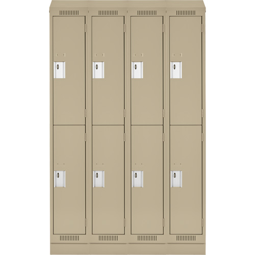 Clean Line Lockers, 2 -tier, Bank of 4, 48" x 18" x 82", Steel, Beige, Rivet (Assembled) Nia-Chem Ltd.