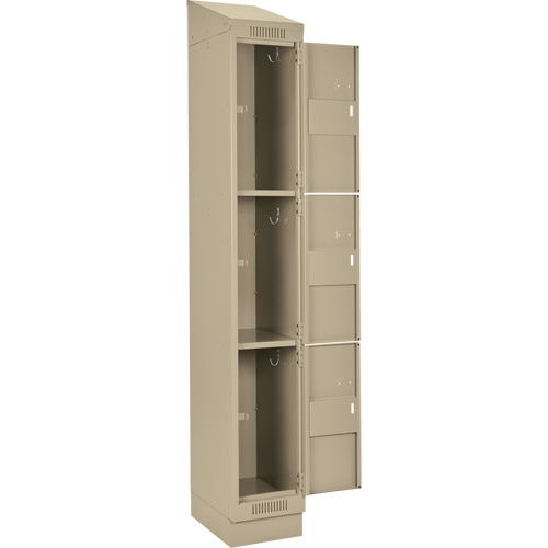 Casiers Clean Line, 3 niveaux, Bloc de 4, 48" x 18" x 82", Acier, Beige, Rivet (assembl&eacute;) Nia-Chem Ltd.