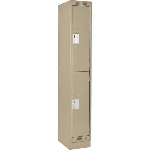 Casiers Clean Line, 2 niveaux, 12" x 18" x 76", Acier, Beige, Rivet (assembl&eacute;) Nia-Chem Ltd.