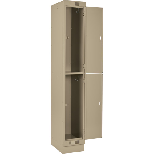 Clean Line Lockers, 2 -tier, Bank of 3, 36" x 18" x 76", Steel, Beige, Rivet (Assembled) Nia-Chem Ltd.
