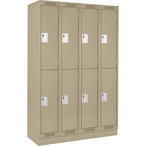 Clean Line Lockers, 2 -tier, Bank of 4, 48" x 18" x 76", Steel, Beige, Rivet (Assembled) Nia-Chem Ltd.