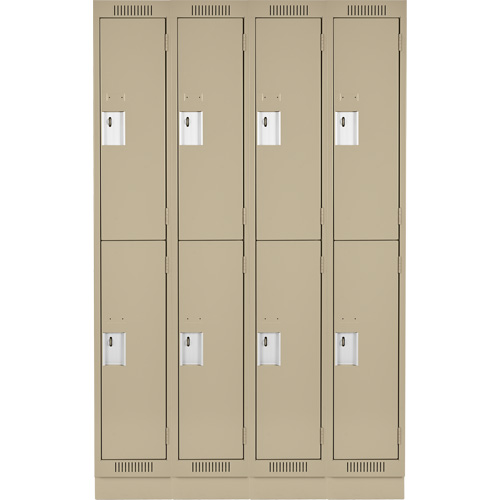 Clean Line Lockers, 2 -tier, Bank of 4, 48" x 18" x 76", Steel, Beige, Rivet (Assembled) Nia-Chem Ltd.