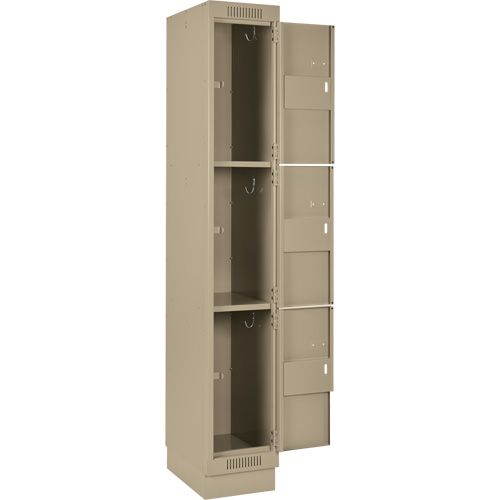 Clean Line Lockers, 3 -tier, Bank of 4, 48" x 18" x 76", Steel, Beige, Rivet (Assembled) Nia-Chem Ltd.