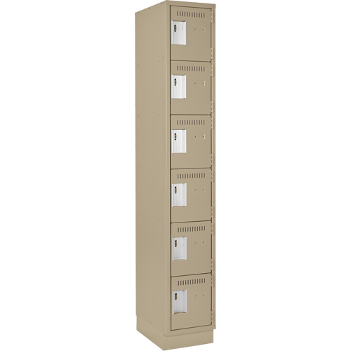 Clean Line Lockerette, 6 -tier, 12" x 18" x 76", Steel, Beige, Rivet (Assembled) Nia-Chem Ltd.