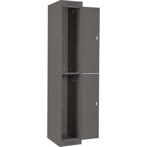 Clean Line Lockers, 2 -tier, Bank of 3, 36" x 18" x 72", Steel, Charcoal, Rivet (Assembled) Nia-Chem Ltd.