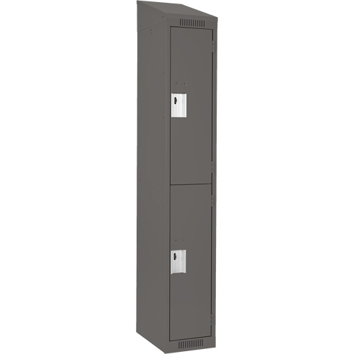 Casiers Clean Line, 2 niveaux, 12" x 18" x 78", Acier, Charbon, Rivet (assembl&eacute;) Nia-Chem Ltd.