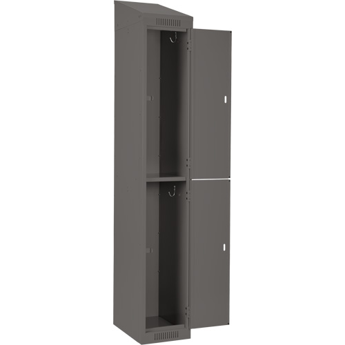 Casiers Clean Line, 2 niveaux, Bloc de 4, 48" x 18" x 78", Acier, Charbon, Rivet (assembl&eacute;) Nia-Chem Ltd.