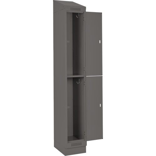 Clean Line Lockers, 2 -tier, Bank of 4, 48" x 18" x 82", Steel, Charcoal, Rivet (Assembled) Nia-Chem Ltd.