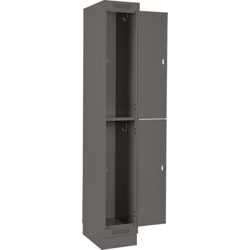 Clean Line Lockers, 2 -tier, Bank of 3, 36" x 18" x 76", Steel, Charcoal, Rivet (Assembled) Nia-Chem Ltd.