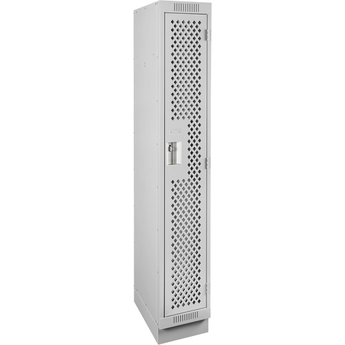 Clean Line Lockers, 12" x 15" x 76", Steel, Grey, Rivet (Assembled), Perforated Nia-Chem Ltd.